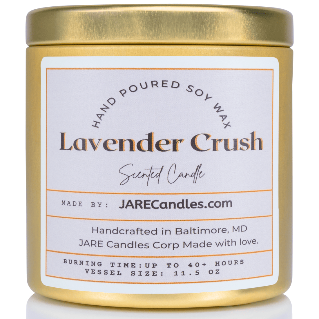Lavender Crush Jasmine, Neroli, Banana - Soy Wax Scented Candle - JARE CANDLES