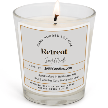 Retreat - Lemongrass, Patchouli, & Lime - Soy Wax Scented Candle - JARE CANDLES