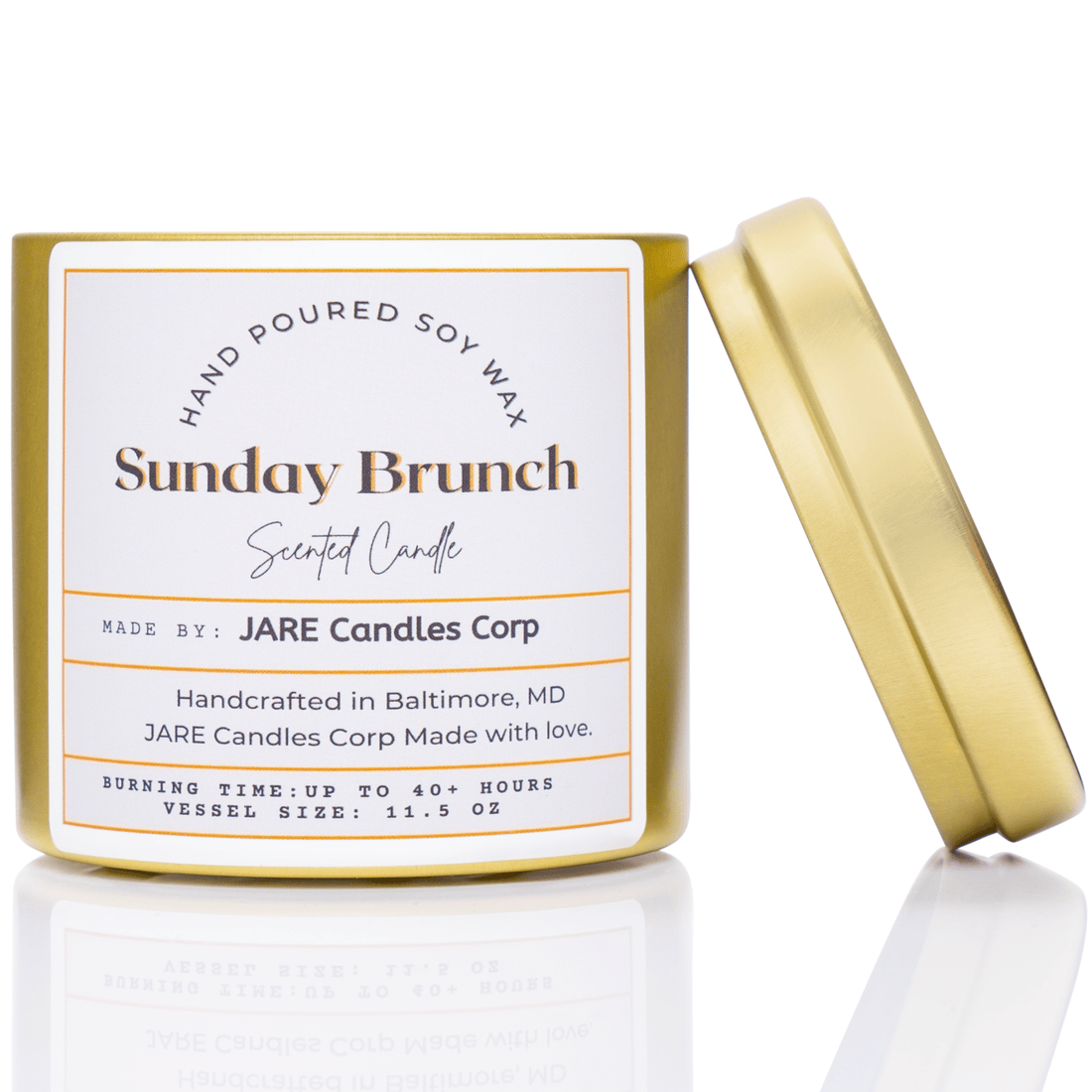 Sunday Brunch Champagne and Citrus - Soy Wax Scented Candle - JARE CANDLES