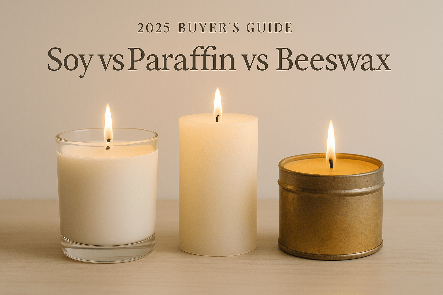 2025 Buyer's Guide: Soy vs Paraffin vs Beeswax Candles - JARE CANDLES