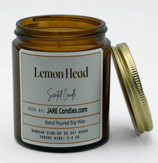 Amber Jar Candles – 5 Ounce Soy Wax, Elegant Amber Glass - JARE CANDLES