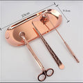 3PCS Wick Trimmer Home Care Modern Candle Tool Set Tray Rustproof Lovers Gift Snuffer Stainless Steel Portable Accessories - JARE CANDLES