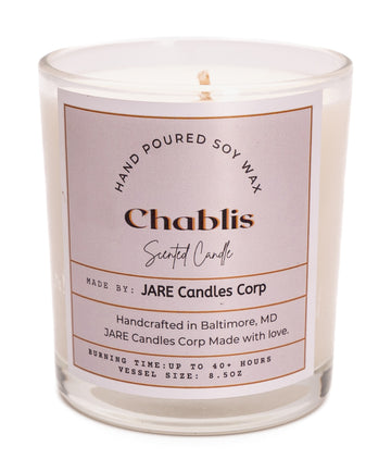 Chablis - White Wine Grapes, Green Apples - Soy Wax Scented Candle