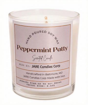 Peppermint Patty - Dark Chocolate, Vanilla Bean - Soy Wax Scented Candle