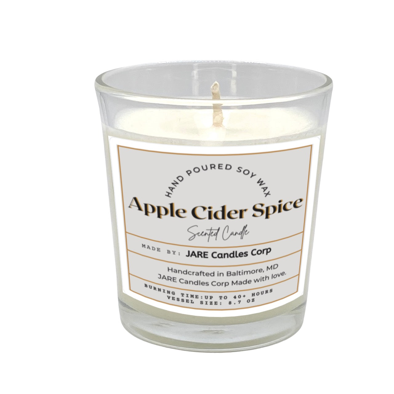 Apple Cider Spice Cinnamon, Clove, Nutmeg - Soy Wax Scented Candle