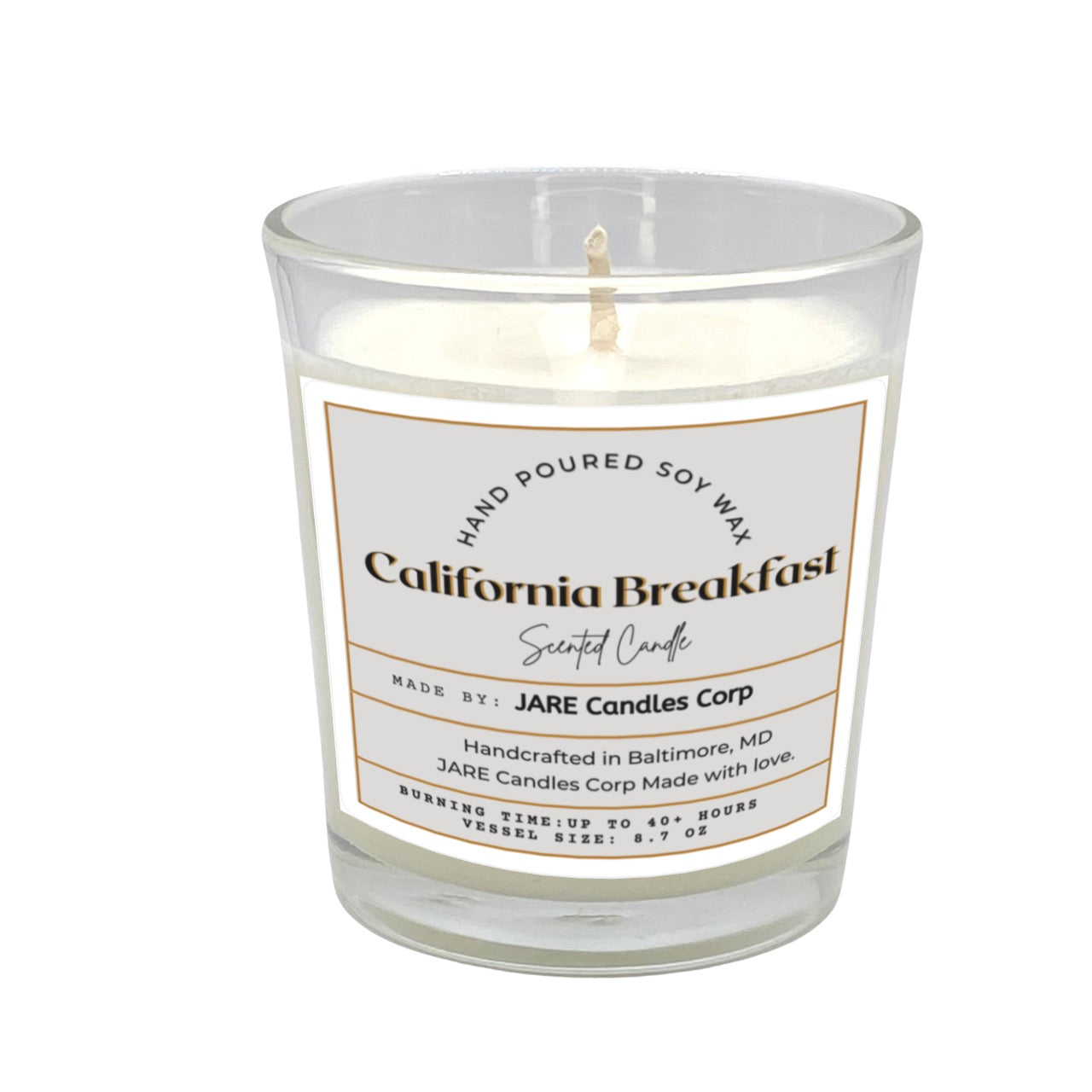 California Breakfast Juicy Orange, Sweet Pineapple - Soy Wax Scented Candle