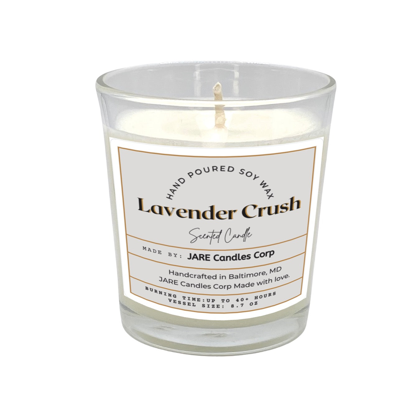 Lavender Crush Jasmine, Neroli, Banana - Soy Wax Scented Candle