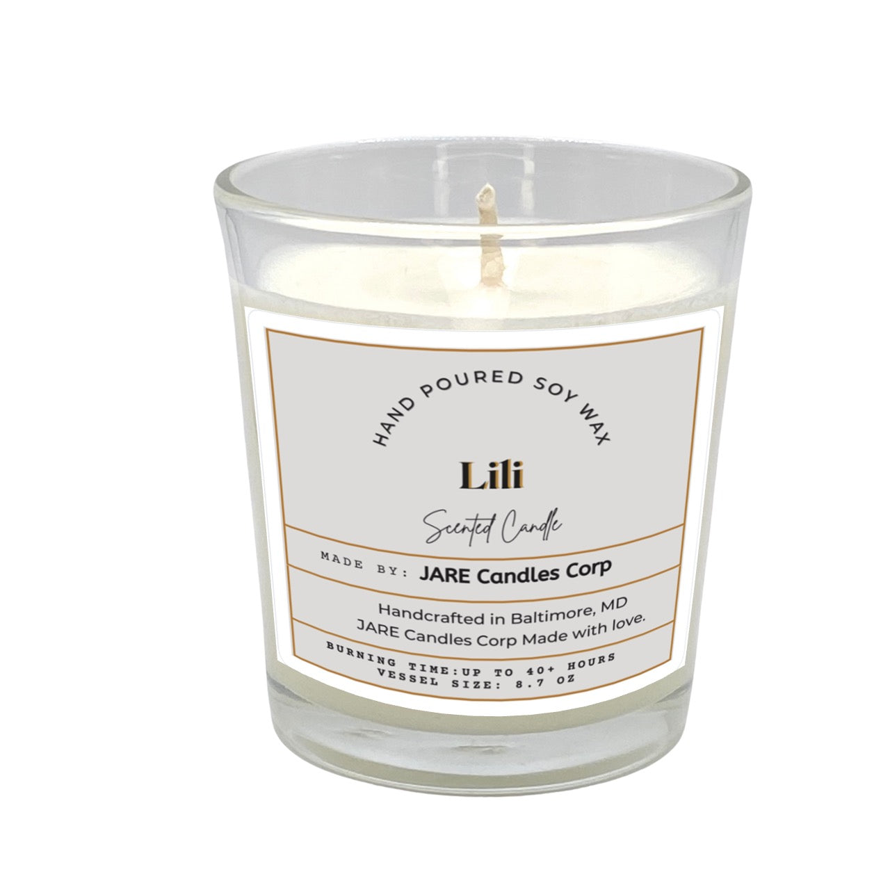 Lili Lush Gardenia, Tuberose - Soy Wax Scented Candle