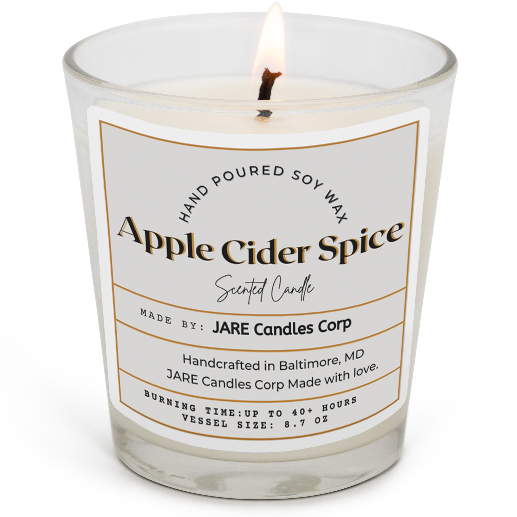 Apple Cider Spice - Cinnamon, Clove, Nutmeg - Soy Wax Scented Candle