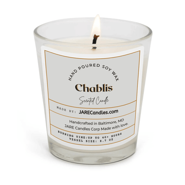 Chablis - White Wine Grapes, Green Apples - Soy Wax Scented Candle
