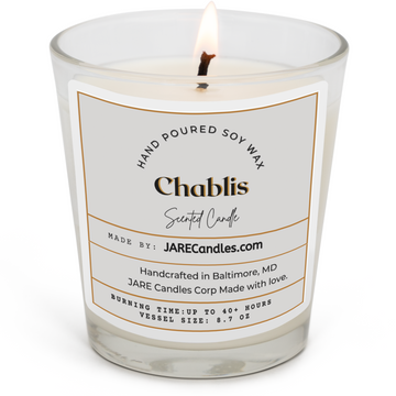 Chablis - White Wine Grapes, Green Apples - Soy Wax Scented Candle