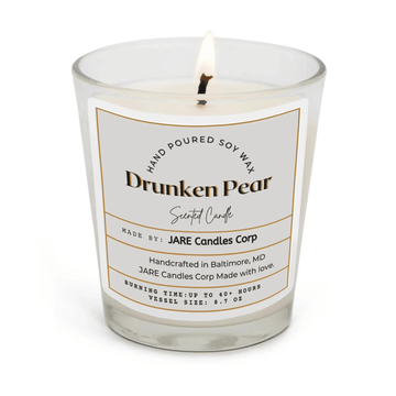 Drunken Pear Rich Brandy, Cinnamon Stick - Soy Wax Scented Candle