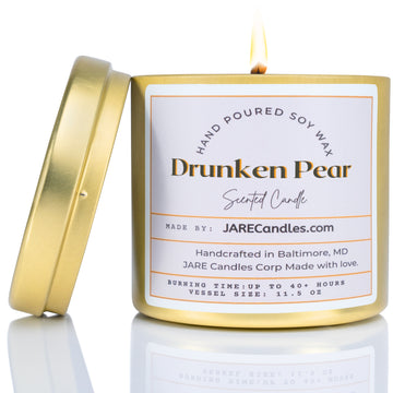 Drunken Pear Rich Brandy, Cinnamon Stick - Soy Wax Scented Candle