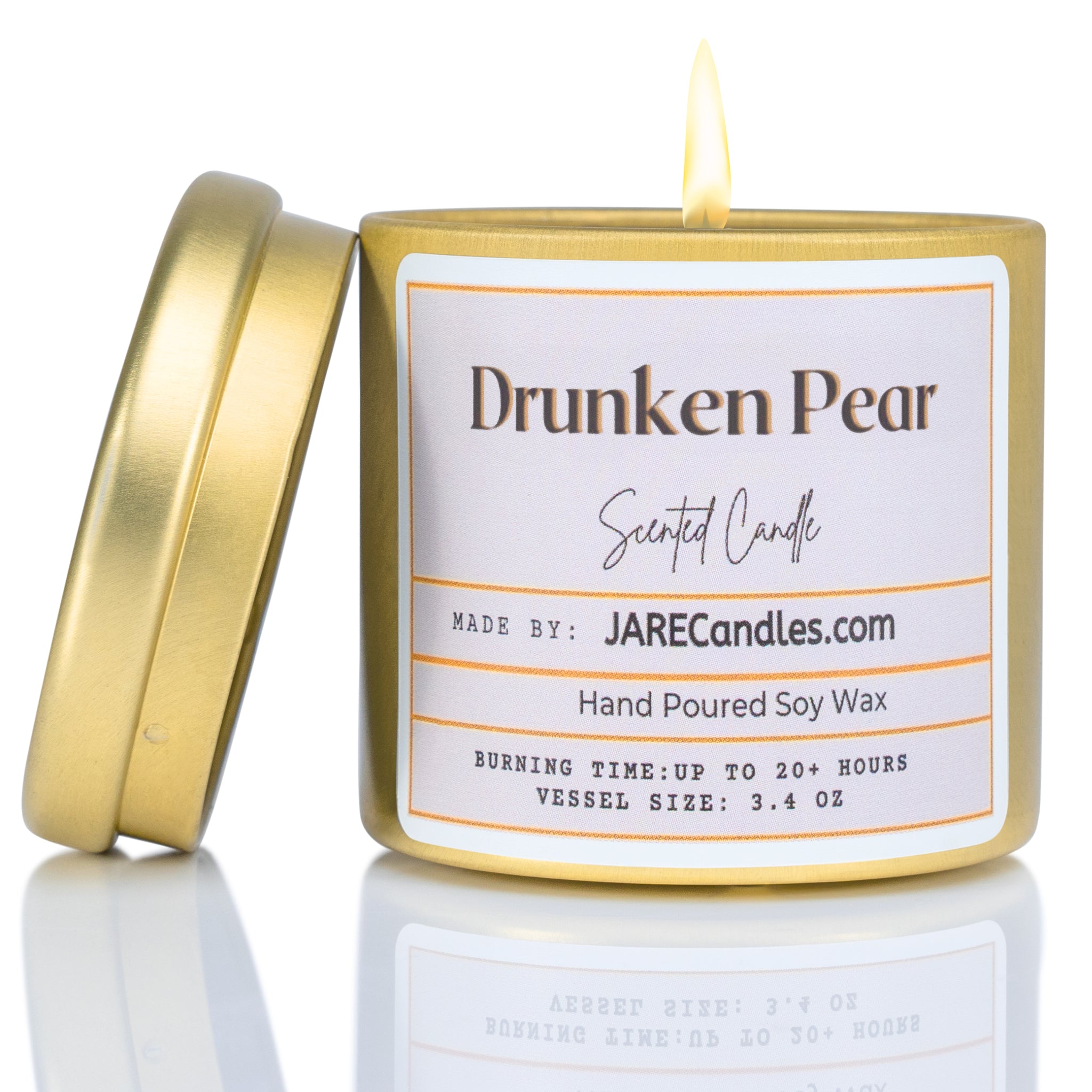 Drunken Pear Rich Brandy, Cinnamon Stick - Soy Wax Scented Candle