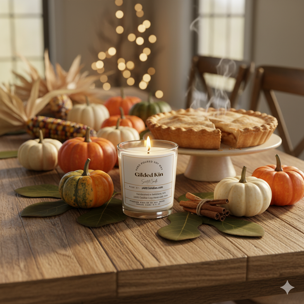 Gilded Kin - Sweet Caramel, Warm Pumpkin, Spiced Cream - Soy Wax Scented Candle
