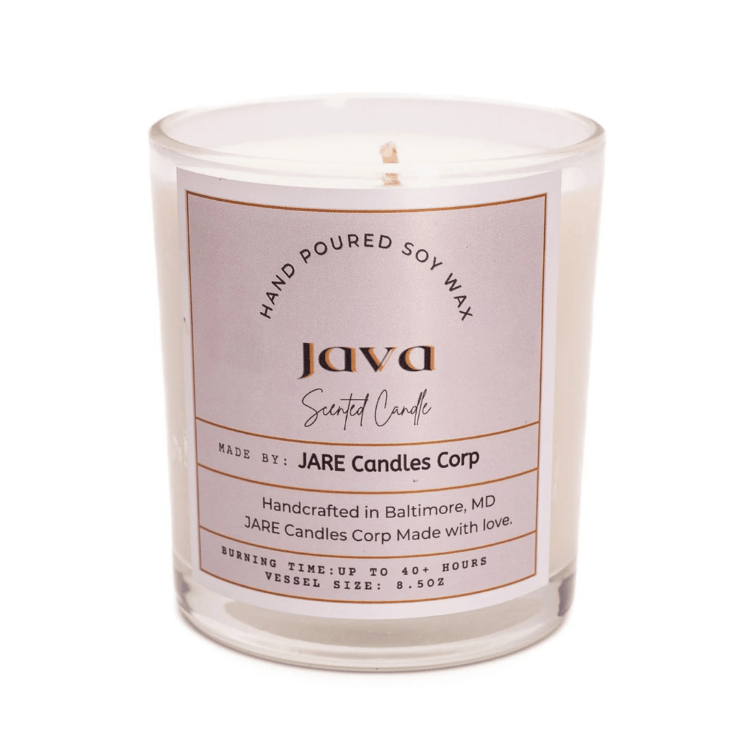 JAVA Rich Chocolate, Toasted Almond - Soy Wax Scented Candle