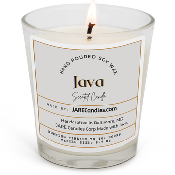 JAVA - Rich Chocolate, Toasted Almond - Soy Wax Scented Candle