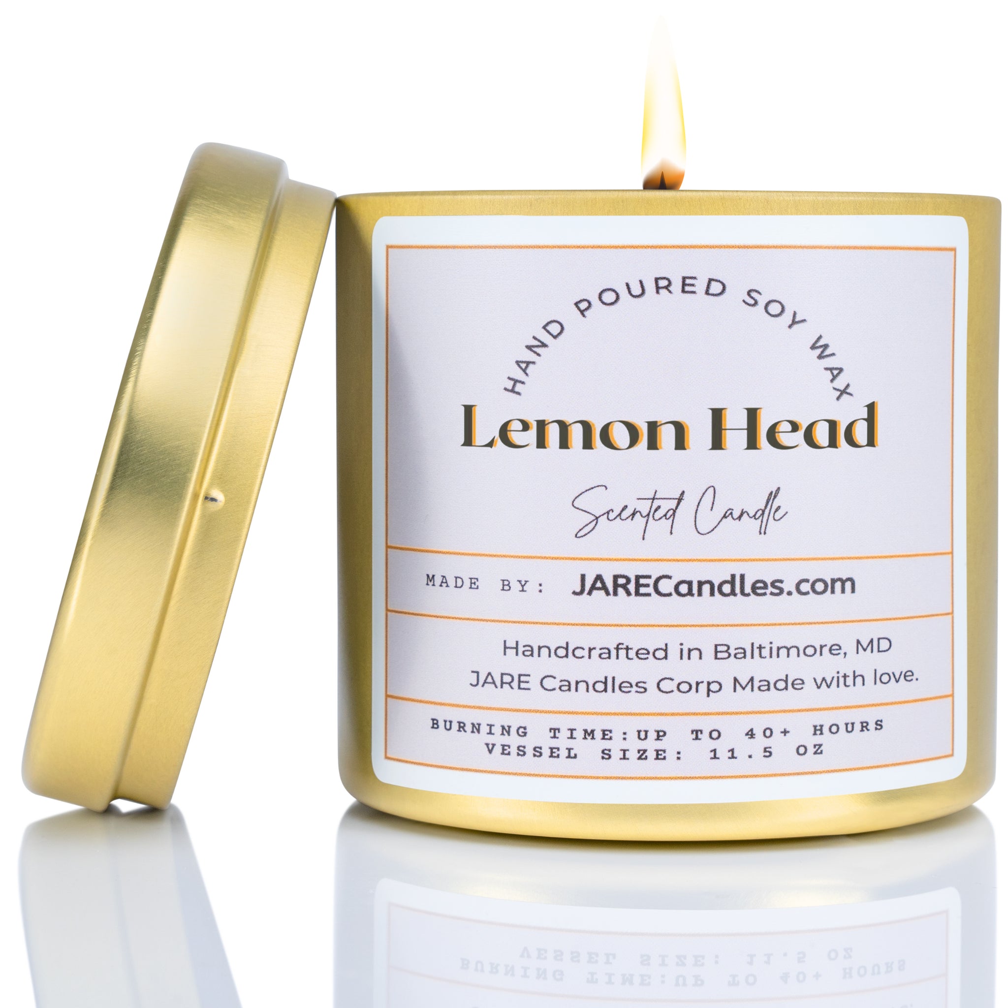 Lemon Head Fresh Lime, Sugary Orange - Soy Wax Scented Candle