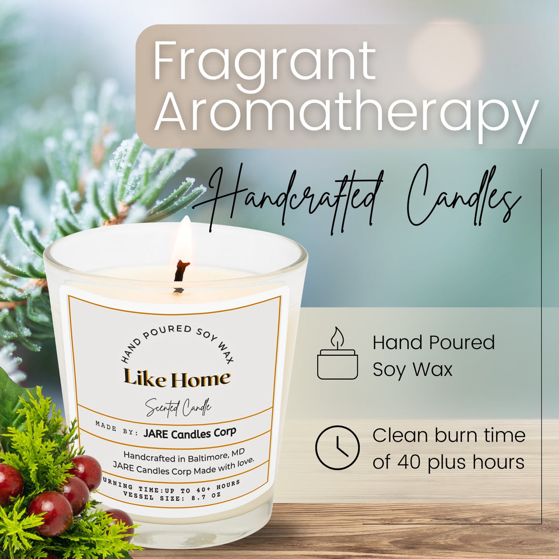 Like Home - Fresh Pine, Green Fir - Soy Wax Scented Candle