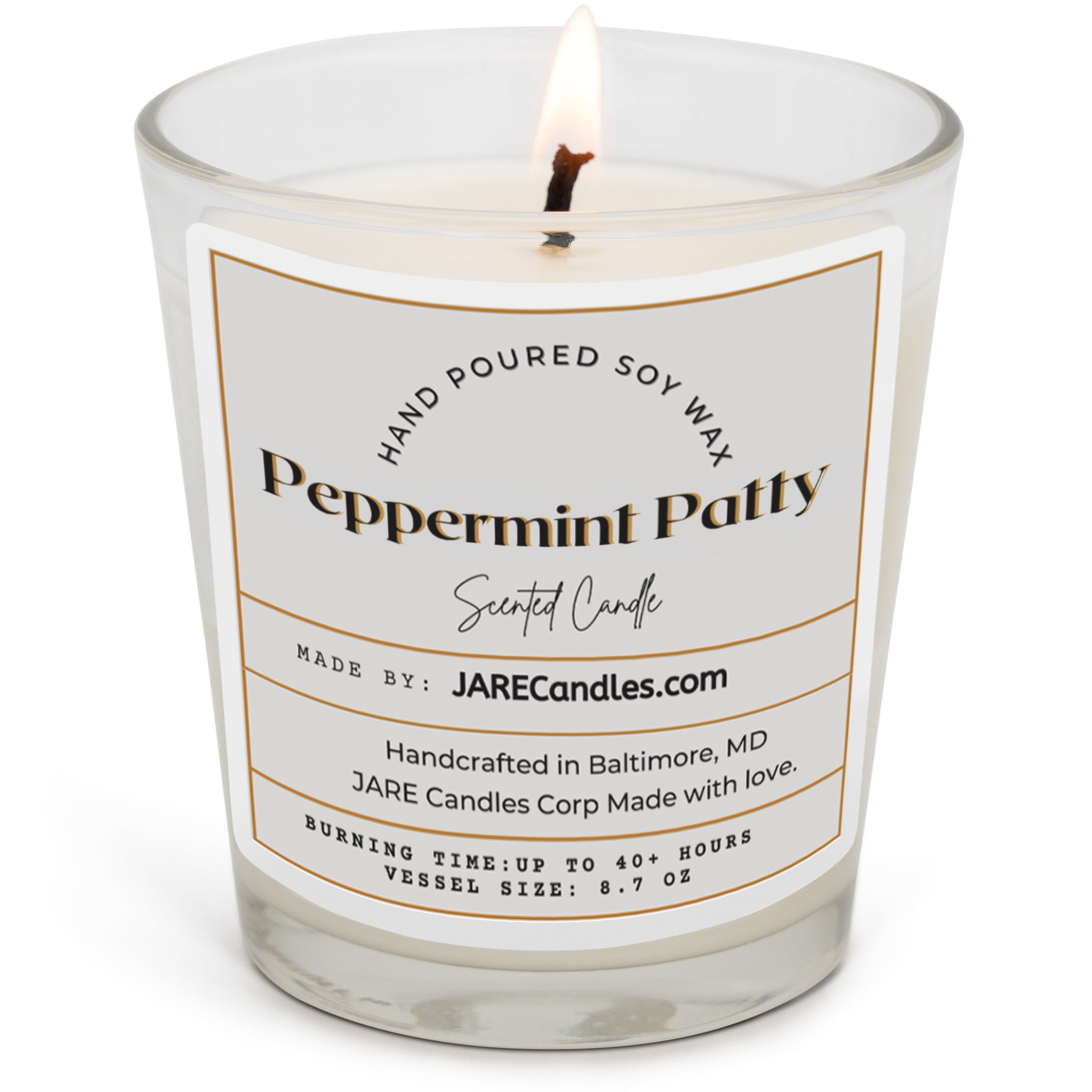 Peppermint Patty - Dark Chocolate, Vanilla Bean - Soy Wax Scented Candle