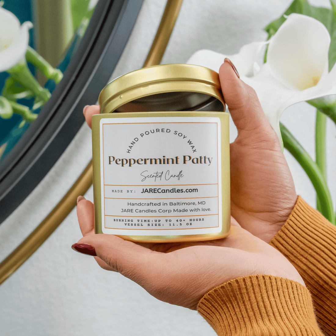 Peppermint Patty - Dark Chocolate, Vanilla Bean - Soy Wax Scented Candle