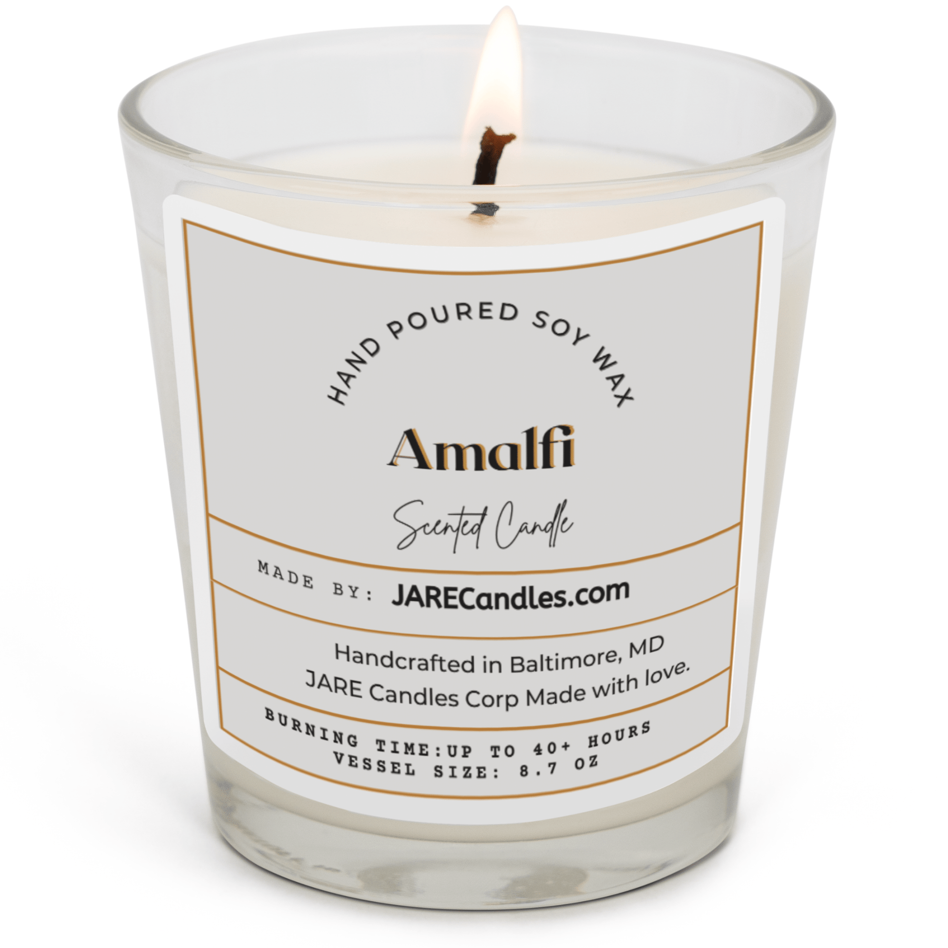 Amalfi - Coast Citrus Basil - Soy Wax Scented Candle - JARE CANDLES