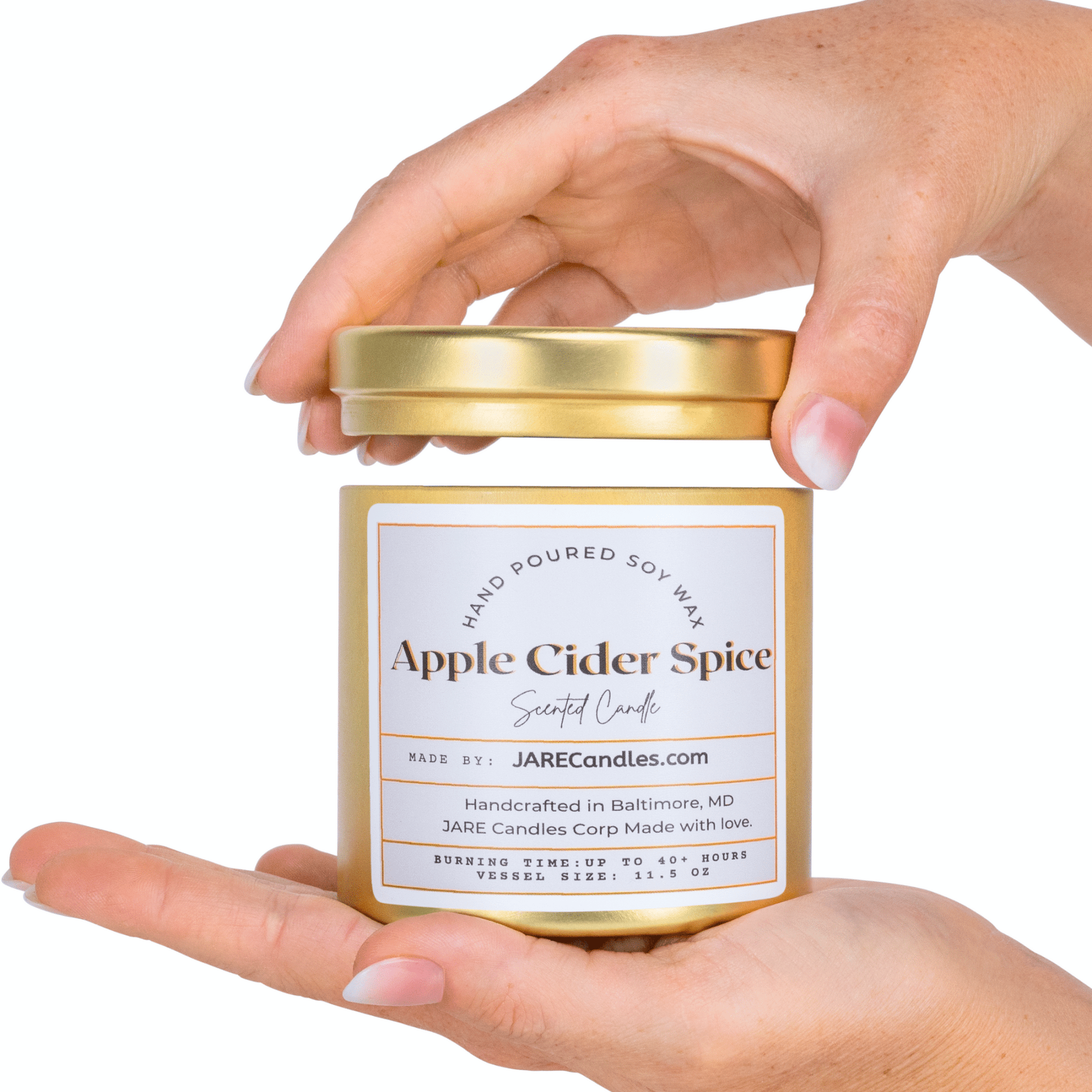 Apple Cider Spice - Cinnamon, Clove, Nutmeg - Soy Wax Scented Candle - JARE CANDLES