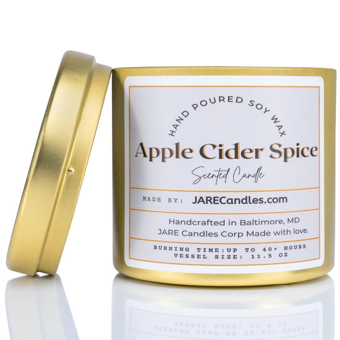 Apple Cider Spice - Cinnamon, Clove, Nutmeg - Soy Wax Scented Candle - JARE CANDLES