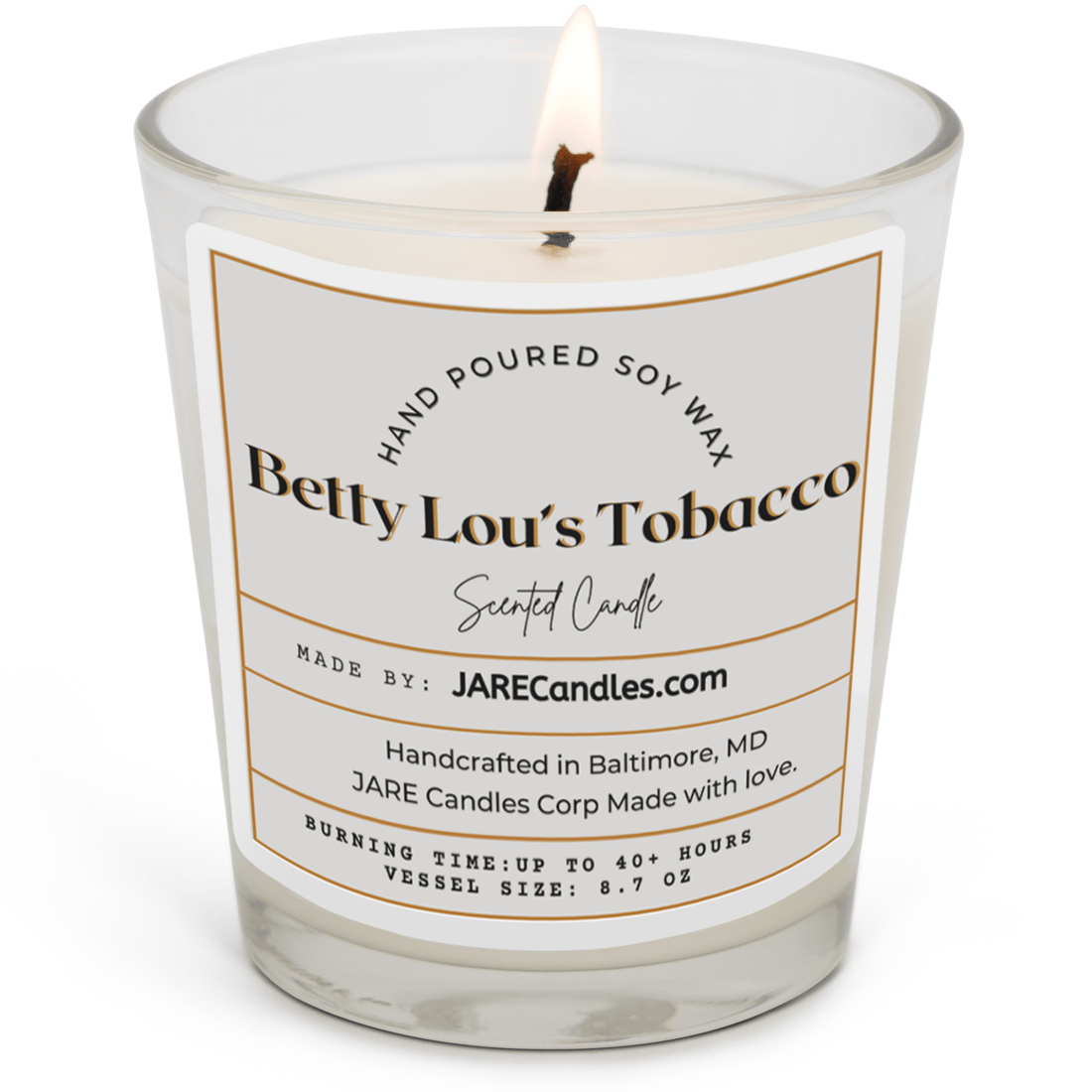 Betty Lou's Tobacco - Sage, Honey & Amaretto Soy Wax Candle - JARE CANDLES