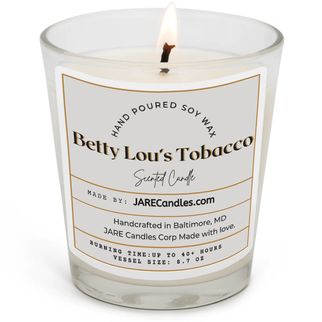 Betty Lou’s Tobacco - Sage, Honey & Amaretto - Soy Wax Scented Candle - JARE CANDLES