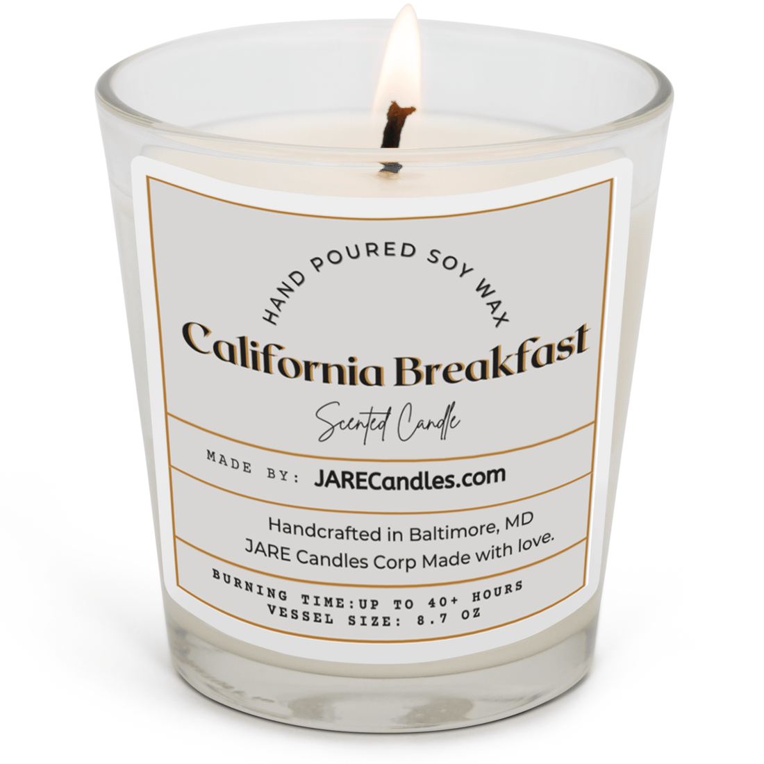 California Breakfast - Juicy Orange, Sweet Pineapple - Soy Wax Scented Candle - JARE CANDLES