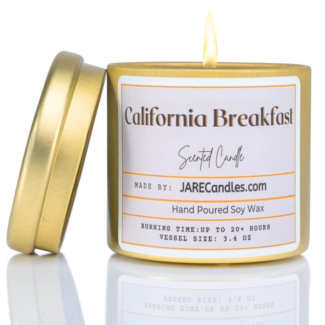 California Breakfast Juicy Orange, Sweet Pineapple - Soy Wax Scented Candle - JARE CANDLES