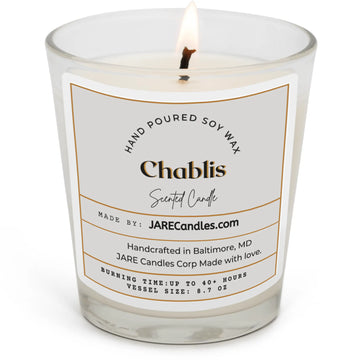 Chablis - White Wine Grapes, Green Apples - Soy Wax Scented Candle