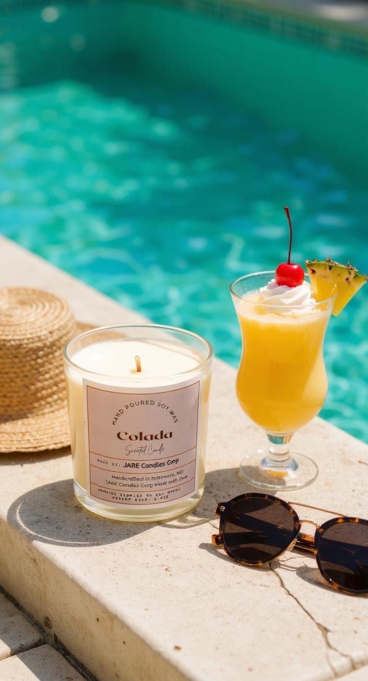 Colada Tropical Pina Colada - Soy Wax Scented Candle - JARE CANDLES