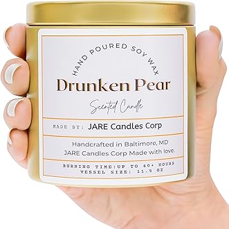 Drunken Pear Rich Brandy, Cinnamon Stick - Soy Wax Scented Candle - JARE CANDLES