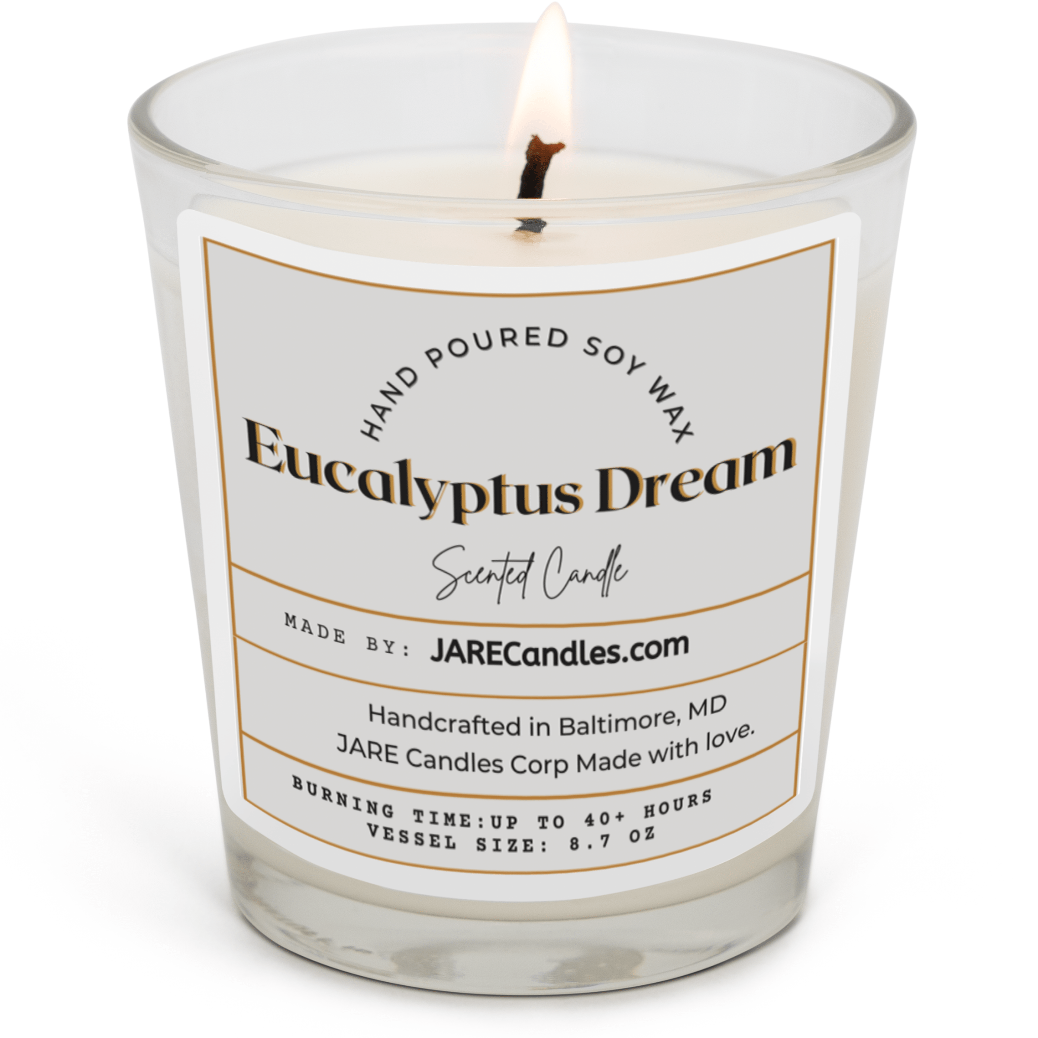 Eucalyptus Dream - Fresh Eucalyptus, Zesty Lime - Soy Wax Scented Candle - JARE CANDLES