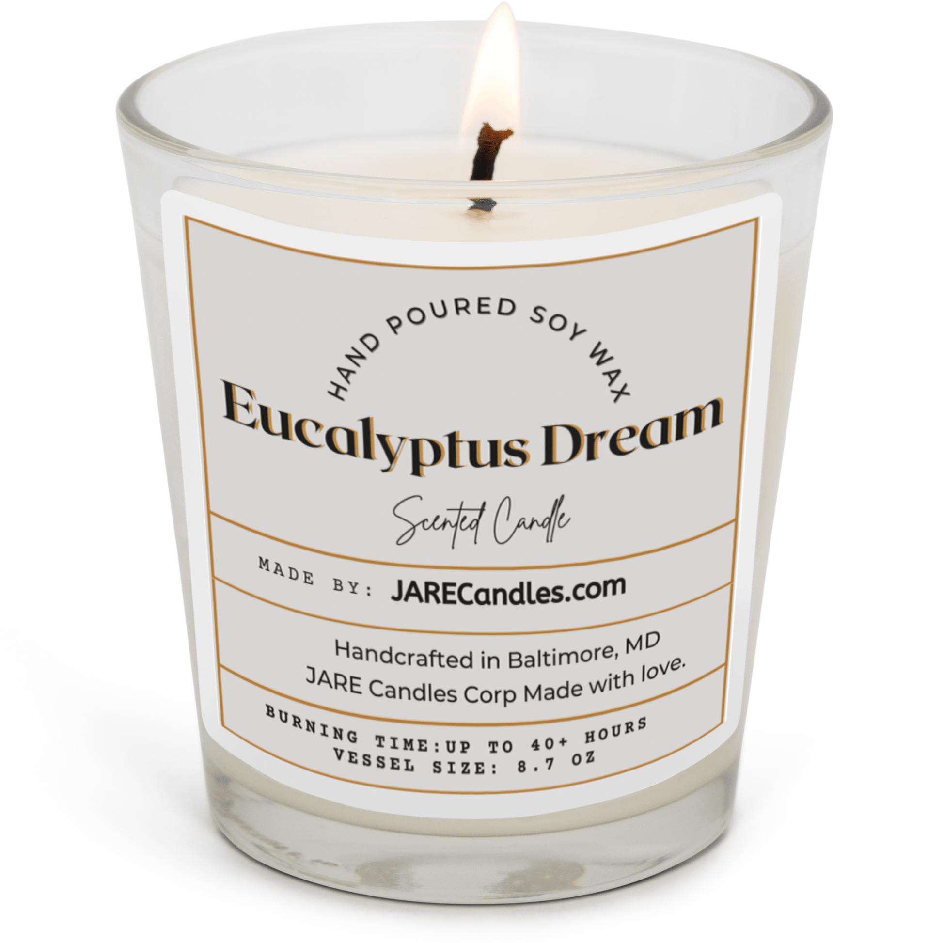 Eucalyptus Dream - Fresh Eucalyptus, Zesty Lime - Soy Wax Scented Candle - JARE CANDLES