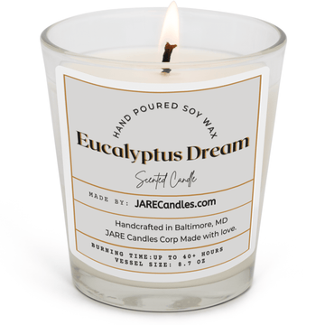 Eucalyptus Dream - Fresh Eucalyptus, Zesty Lime - Soy Wax Scented Candle - JARE CANDLES