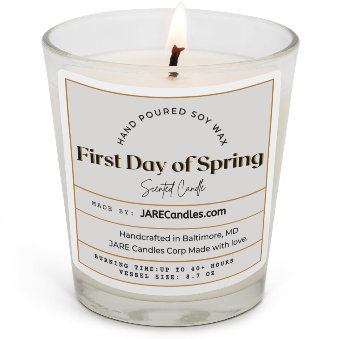 First Day of Spring - Rose Petals, Jasmine - Soy Wax Scented Candle - JARE CANDLES