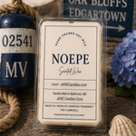 Noepe wax melts clamshell with a Martha's Vineyard buoy and Oak Bluffs sign