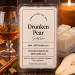 Drunken Pear wax melts clamshell with a second open pack showing the soy wax cubes