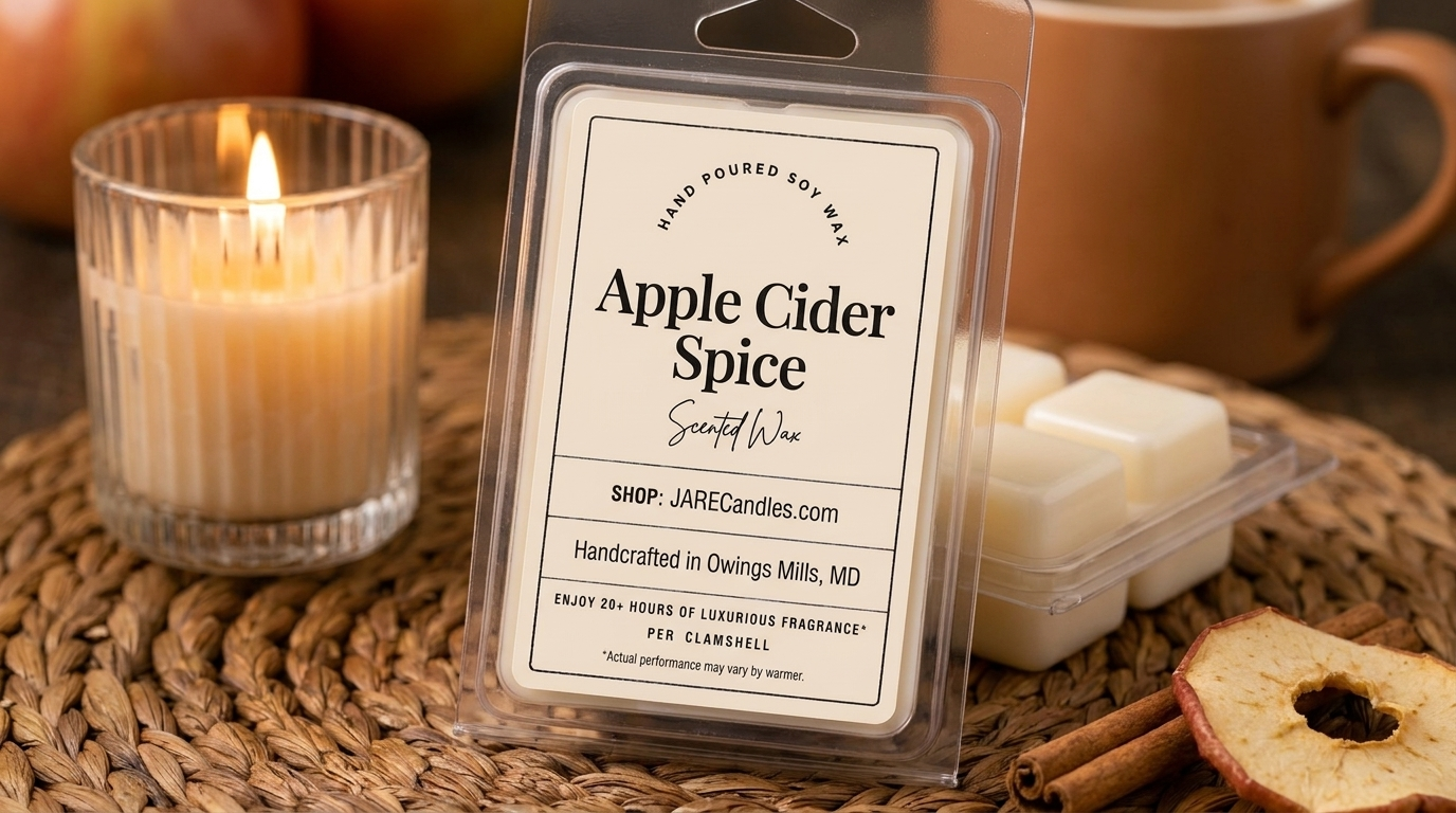 Apple Cider Spice scented wax melts, hand-poured soy wax, fall styling