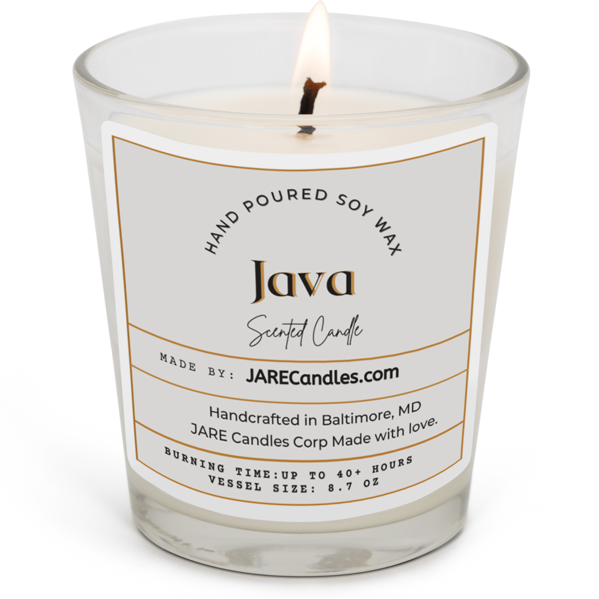 JAVA - Rich Chocolate, Toasted Almond - Soy Wax Scented Candle - JARE CANDLES