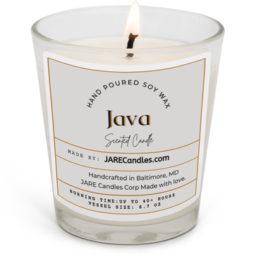 JAVA - Rich Chocolate, Toasted Almond - Soy Wax Scented Candle - JARE CANDLES