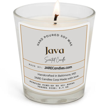 JAVA Rich Chocolate, Toasted Almond - Soy Wax Scented Candle