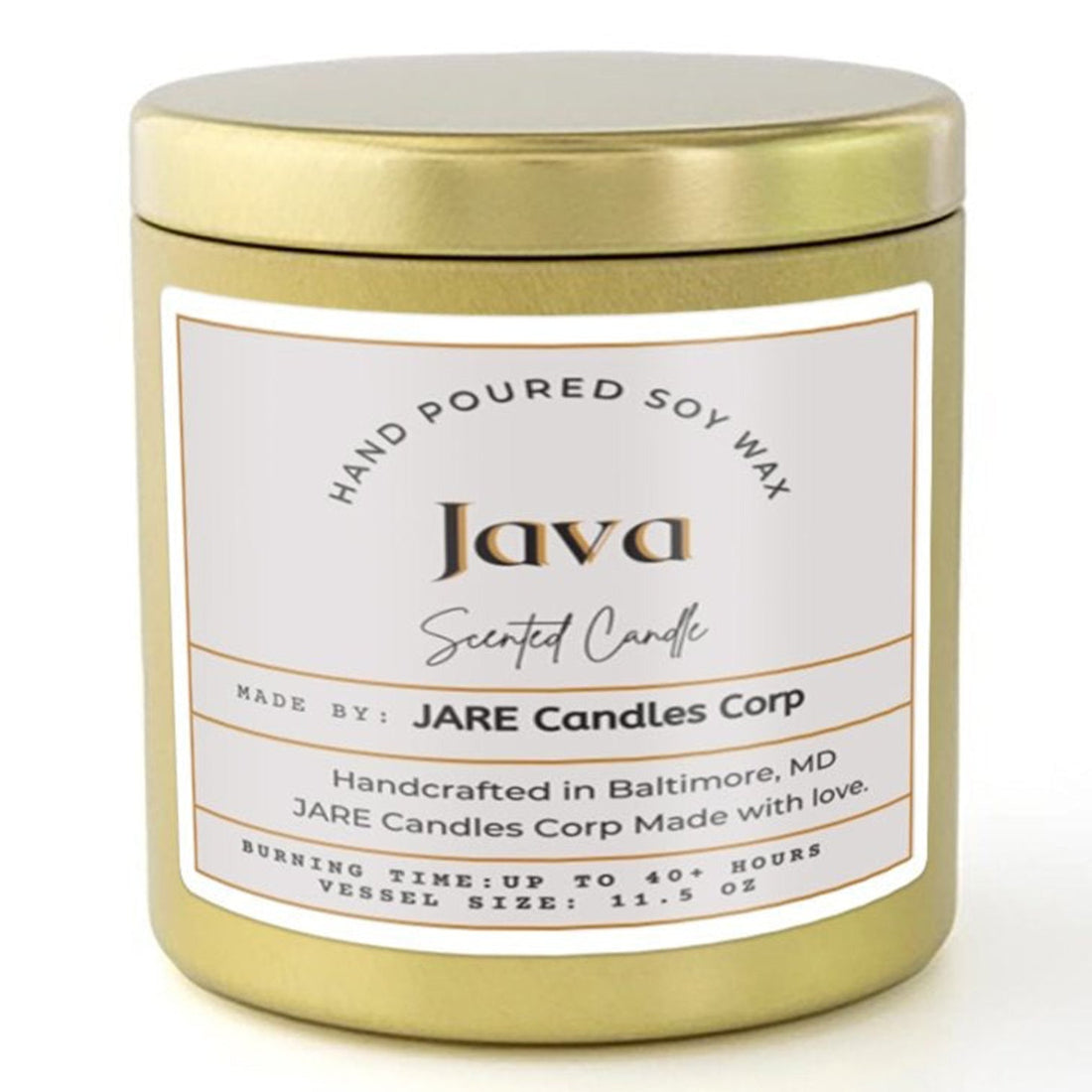 JAVA Rich Chocolate, Toasted Almond - Soy Wax Scented Candle - JARE CANDLES