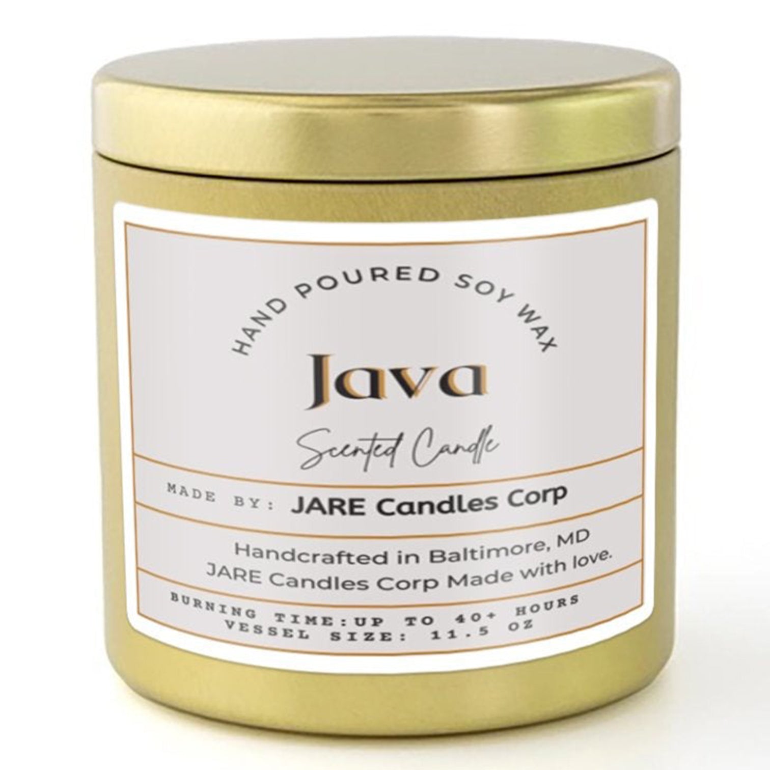 JAVA Rich Chocolate, Toasted Almond - Soy Wax Scented Candle - JARE CANDLES