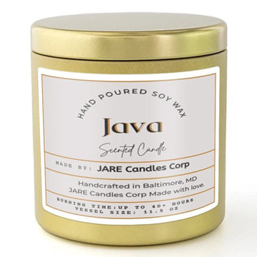 JAVA Rich Chocolate, Toasted Almond - Soy Wax Scented Candle - JARE CANDLES