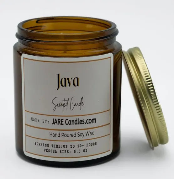 JAVA Rich Chocolate, Toasted Almond - Soy Wax Scented Candle - JARE CANDLES