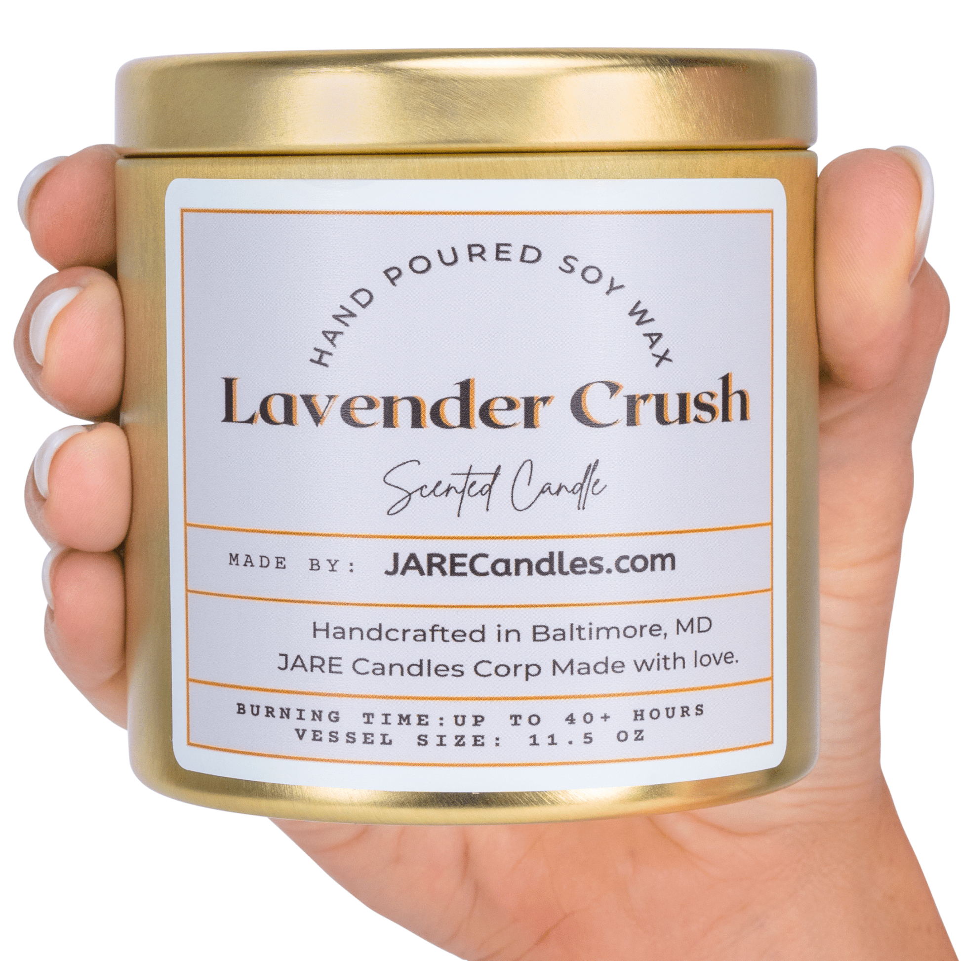 Lavender Crush Jasmine, Neroli, Banana - Soy Wax Scented Candle - JARE CANDLES